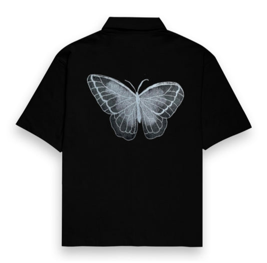 Black butterfly Printed Unisex Loose Fit Shirt