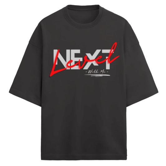 Black NEXT LEVEL Printed Unisex Loose Fit t shirt