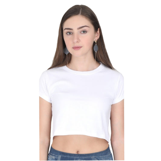 G Women White Crop Top